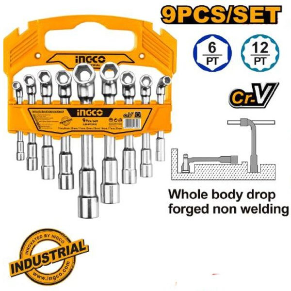 Ingco L-Angled Socket Set-LASWT0901
