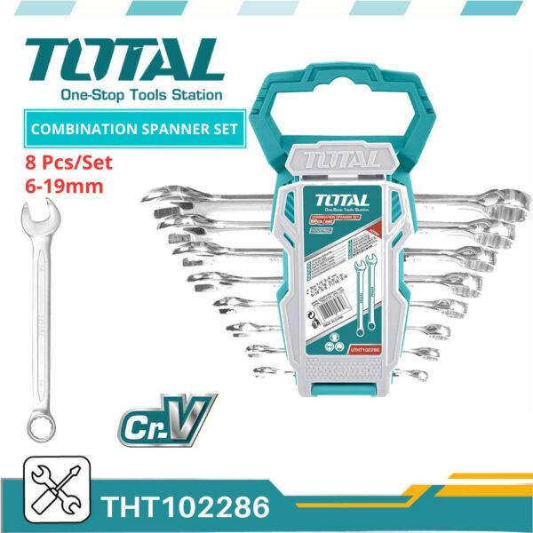 Total 8 Pcs Combination Spanner Set