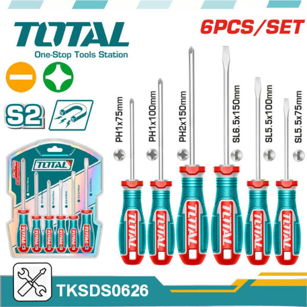 Total Screwdriver Set 6 Pcs-TKSDS0626