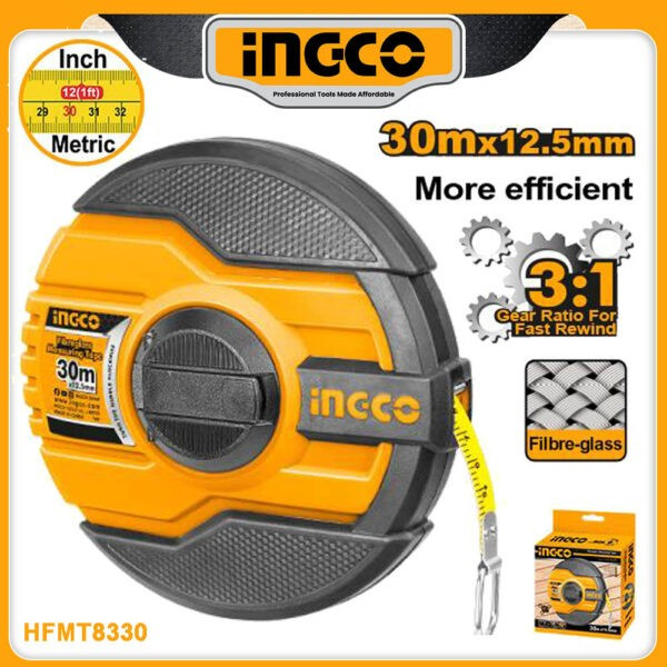 Ingco Fiberglass Measuring Tape 30M-HFMT8330