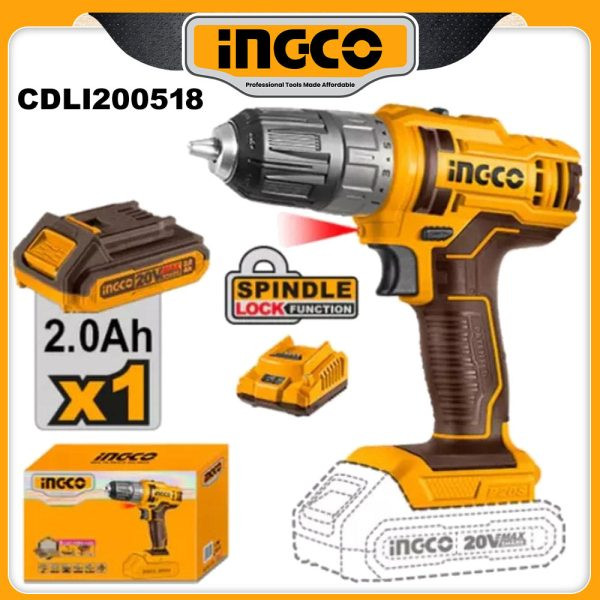 Ingco Cordless Drill 45 N.m 20V-CDLI200518