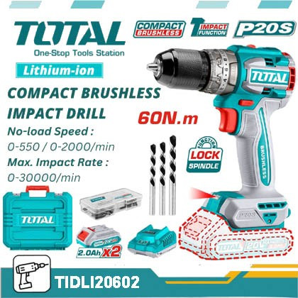 Total Compact Brushless Impact Drill 20V-THT0201