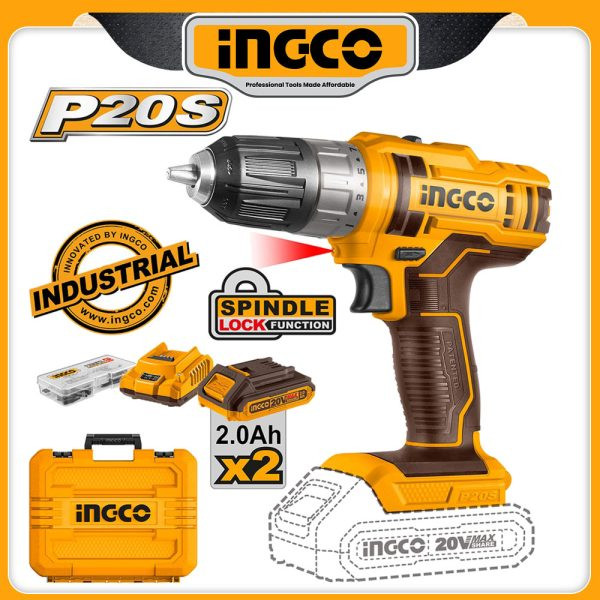 Ingco Lithium-Ion Cordless Drill 45 N.m 20V-CDLI200528