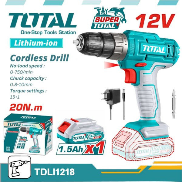 Total Cordless Drill 20NM-TDLI1218
