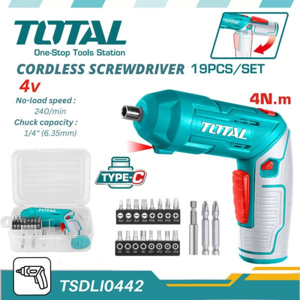 Total Lithium-Ion Cordless Screwdriver 8V-TSDLI0442