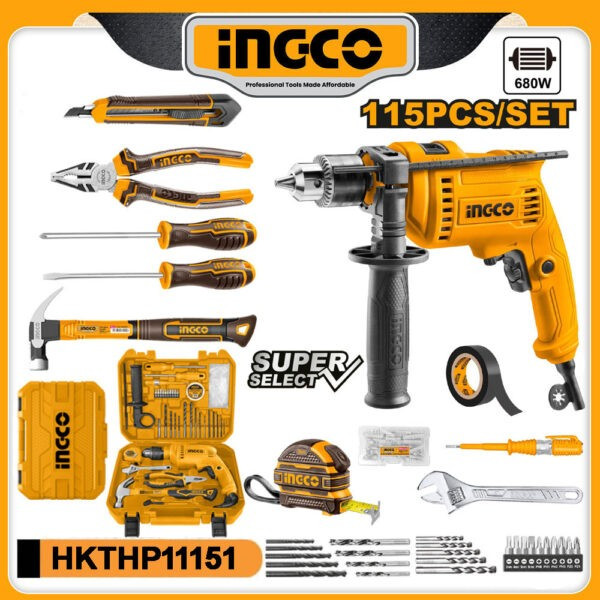 Ingco 115 Pcs Household Tools Set-HKTHP11151