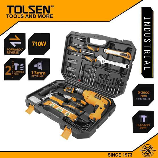 Tolsen 750W Hammer Drill With 95 Pcs Tool Set-79685