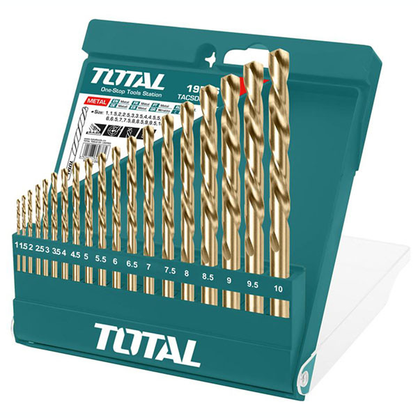 Total 19pcs HSS Twist Drill Bits Set