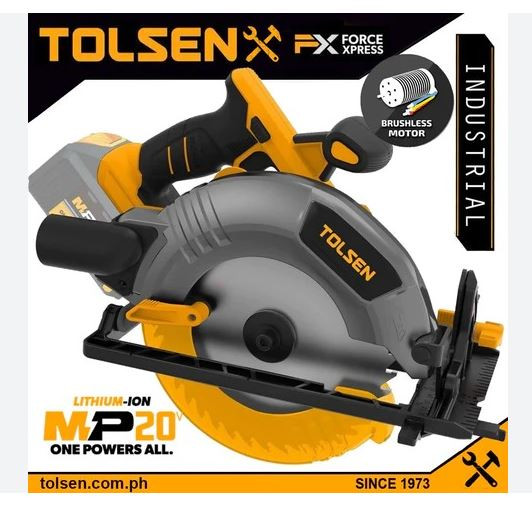 Tolsen Brushless Motor Li-ion Cordless Circular Saw 20V (Without Battery And Charger)-87282